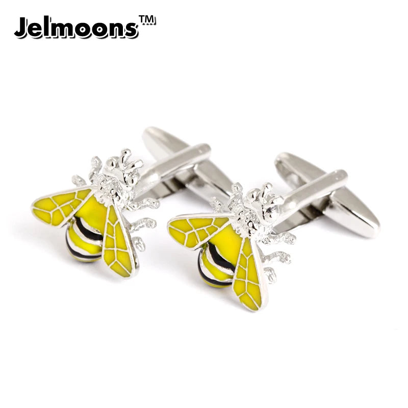 Yellow Style Bee cufflinks Animals Unique cuff link