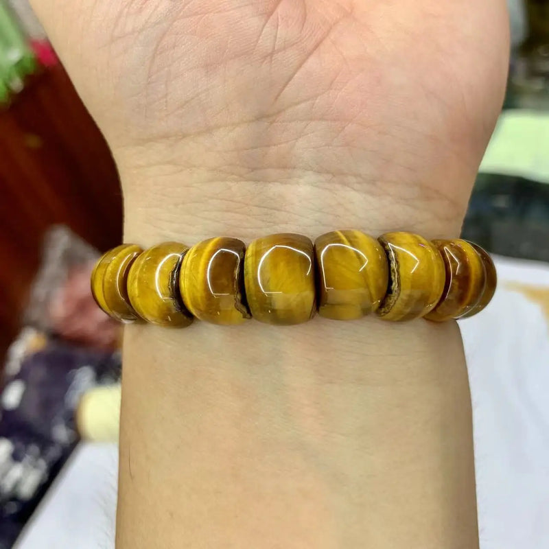 Tiger Eye Beads Bracelet Natural Gemstone Bangle Jewelry