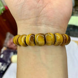 Tiger Eye Beads Bracelet Natural Gemstone Bangle Jewelry