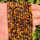 Yellow Tiger Eye Natural Stone Waist Beads Round Loose Beads 15''