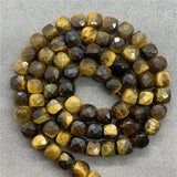 Yellow Tiger Eye Stone 6mm Cut Faceted Spacer Cube Beads for DIY Bracelet