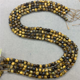 Yellow Tiger Eye Stone 6mm Cut Faceted Spacer Cube Beads for DIY Bracelet