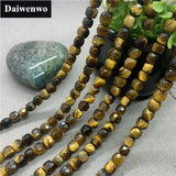 Yellow Tiger Eye Stone 6mm Cut Faceted Spacer Cube Beads for DIY Bracelet