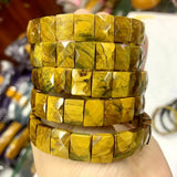 Yellow Tiger Eye Stone Beads Bracelet Natural Gemstone Jewelry