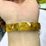 Yellow Tiger Eye Stone Beads Bracelet Natural Gemstone Bangle