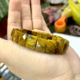 Yellow Tiger Eye Stone Beads Bracelet Natural Gemstone Jewelry