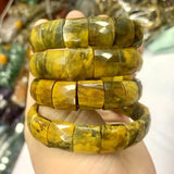 Yellow Tiger Eye Stone Bracelet Natural Gemstone Jewelry Bangle