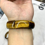 Yellow Tiger Stone Beads Bracelet Men's Gemstone Bangle Gift