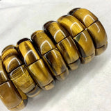 Yellow Tiger Stone Beads Bracelet Men's Gemstone Bangle Gift