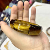 Yellow Tiger Stone Beads Bracelet Men's Gemstone Bangle Gift