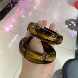 Yellow Tiger Stone Beads Bracelet Gemstone Bangle for Man