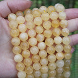 Yellow Topaz Jade Natural Stone Beads Round Spacer 6/8/10/12MM