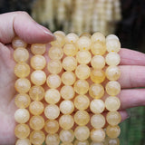 Yellow Topaz Jade Natural Stone Beads Round Spacer 6/8/10/12MM