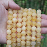 Yellow Topaz Jade Natural Stone Beads Round Spacer 6/8/10/12MM