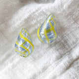 Yellow Water Drop Glass Beads Earrings DIY Accessory Materials
