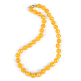 10mm Yellow Chalcedony Gemstone Beads Necklace for Women