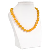10mm Yellow Chalcedony Gemstone Beads Necklace for Women