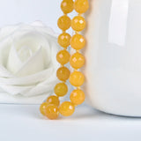 10mm Yellow Chalcedony Gemstone Beads Necklace for Women