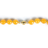 10mm Yellow Chalcedony Gemstone Beads Necklace for Women