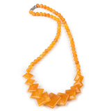 Yellow Chalcedony Stone Tower Beads Necklace 6-14mm