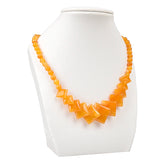 Yellow Chalcedony Stone Tower Beads Necklace 6-14mm