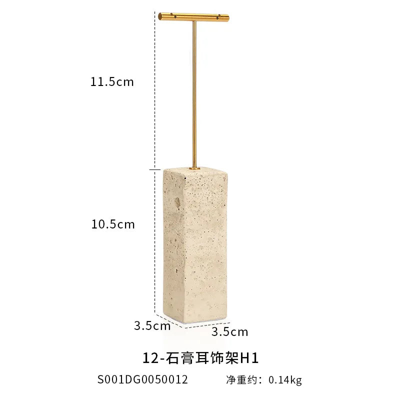 Yellow Plaster Metal Earrings Stand