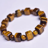 Yellow Tiger's-Eye 10mm Square Bracelet Energy Stone Jewelry