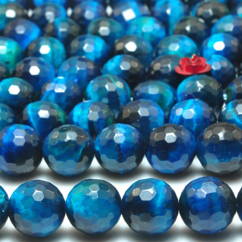 Tiger Eye Faceted Round Beads Loose Gemstones for Jewelry Making