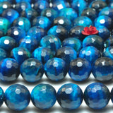 Tiger Eye Faceted Round Beads Loose Gemstones for Jewelry Making