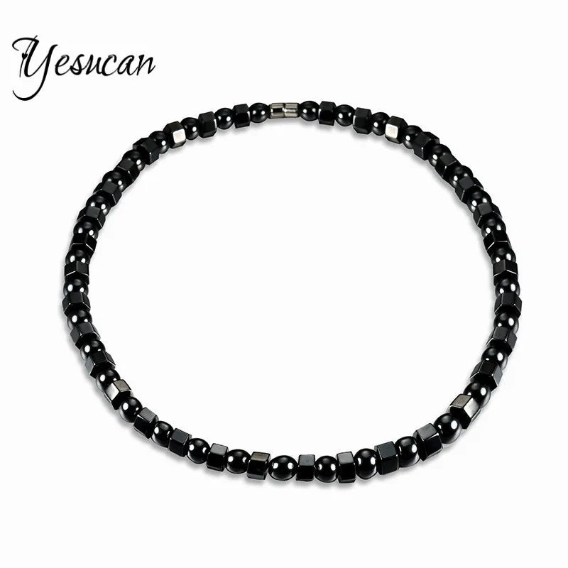 Gallstone Beaded Necklace Magnetite Hematite Health Choker Necklaces