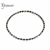Magnetite Natural Stone Choker Necklace for Women and Men
