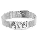 Angel Wings Heart Charm Bracelet Stainless Steel Men Women Gift