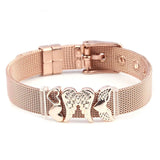 Angel Wings Heart Charm Bracelet Stainless Steel Men Women Gift