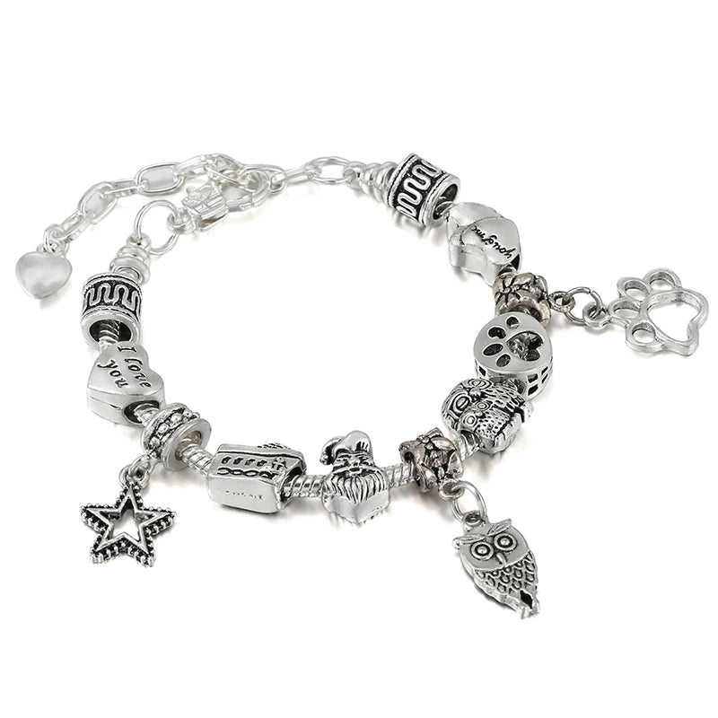 Vintage Christmas Alloy Big Hole Beads DIY Charms Bracelets & Jewelry