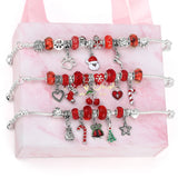 Christmas Advent DIY Charm Bracelet Jewelry Kids Beaded Pendant Bracelets