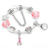 Silver Plated Charm Bracelet for Women Kids DIY Crystal Bead Jewelry