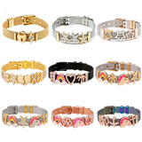 Stainless Steel Mesh Bracelet Set Crystal Heart Anchor Charm