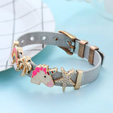 Stainless Steel Mesh Bracelet Set Crystal Heart Anchor Charm