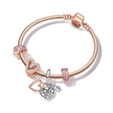 Heart Light Bracelet Peach Heart Lock Pendant Jewelry