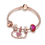Heart Light Bracelet Peach Heart Lock Pendant Jewelry