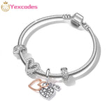 Heart Light Bracelet Peach Heart Lock Pendant Jewelry