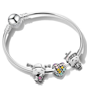 Yexcoes Family Boy Girl Rainbow Beads Bracelet