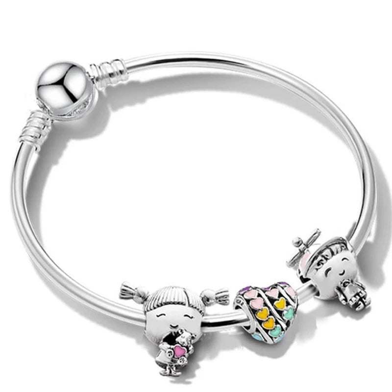 Yexcoes Family Boy Girl Rainbow Beads Bracelet