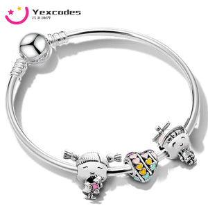 Yexcoes Family Boy Girl Rainbow Beads Bracelet