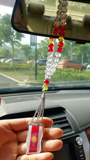 Yezidi Flag Necklace Car/Home Hanging Yezidische Flagge Yazidi Lalish
