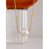 15mm Big Pearl Chain Stainless Steel Necklace Women Pvd Plated