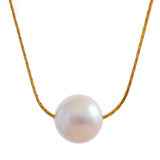 15mm Big Pearl Chain Stainless Steel Necklace Women Pvd Plated