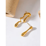 18k Pvd Plated Big Stud Earrings Stainless Steel Waterproof Jewelry Women Gift