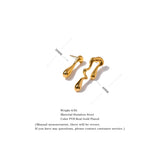 18k Pvd Plated Big Stud Earrings Stainless Steel Waterproof Jewelry Women Gift