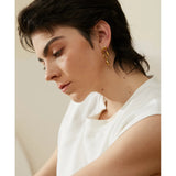 18k Pvd Plated Big Stud Earrings Stainless Steel Waterproof Jewelry Women Gift